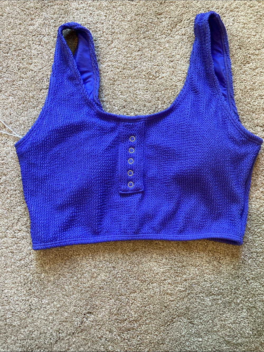 NWT Ribbed Surfer Swim Crop Top - Periwinkle